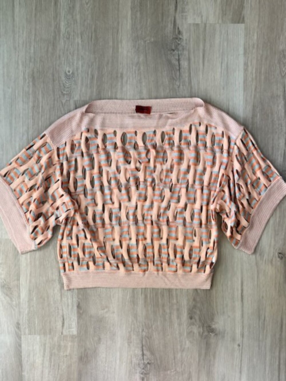 Missoni Peach Crochet Crop Top Made in Italy Medium
